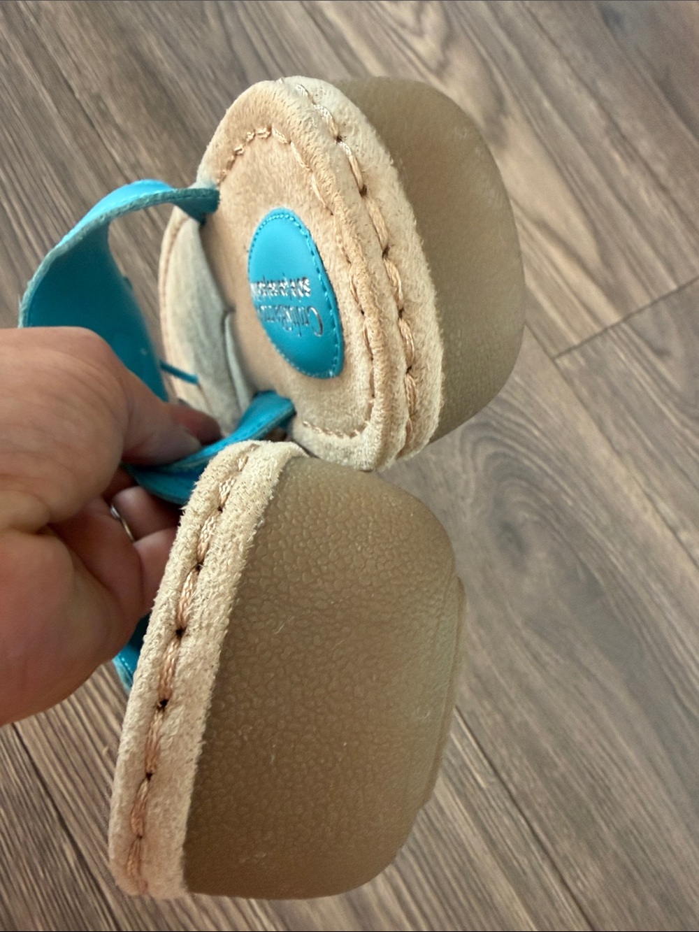 croft & barrow Turquoise Flower Toe-Post Sandals - Picture 6 of 7